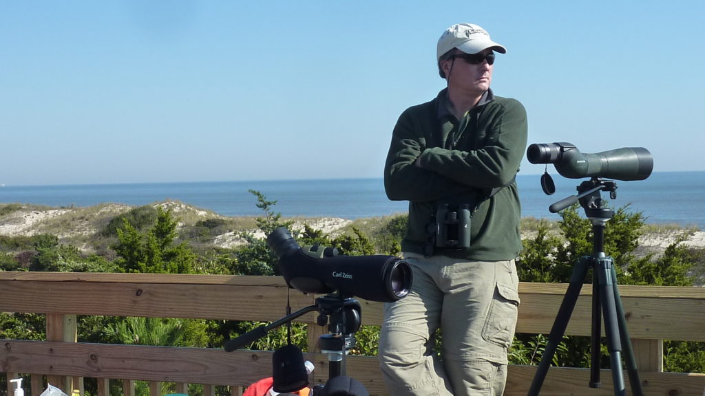 Cape Henlopen Hawk Watch offers a fine view of the Atlantic Ocean, and really is a Hawk Watch and Sea Watch combined. Photo by Sally O'Byrne.
